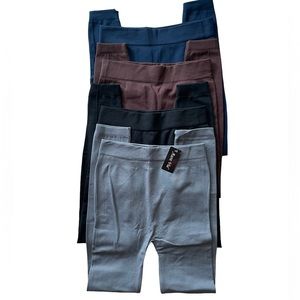4 Pair Womens Fleece Lined Base Layer Leggings Gray Brown Black Navy OSFM
